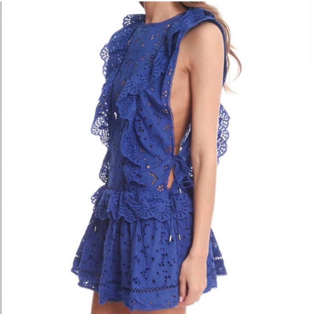 Zimmerman Hyper Eyelet Flip Blu Dress